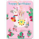 Pink Llama Birthday Card