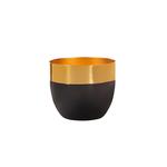 Sass & Belle Polished Gold & Black Metal Planter Small