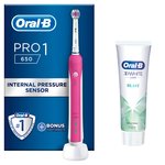 Oral-B Pro 1 650 Pink 3D White Electric Toothbrush (+ Whitening Toothpaste)