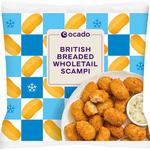 Ocado British Breaded Wholetail Scampi Frozen