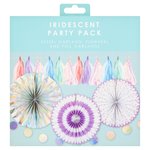 Iridescent Party Garland & Fan Decorations