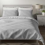 M&S Pure Cotton Geometric Sateen Bedding Set, Grey