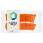 Ocado 2 Organic Salmon Fillets Skin On & Boneless