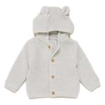 M&S Collection Boys Pure Cotton Knitted Cardigan, 9-12 Months, Grey Marl