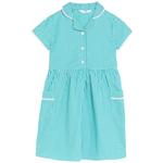 M&S Cotton Gingham School Dresses, 3-10 Years, Green