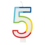  Number 5 Rainbow Candle 5th Birthday