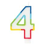 Number 4 Rainbow Candle 4th Birthday