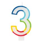 Number 3 Rainbow Candle 3rd Birthday