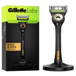 Gillette Labs Exfoliating Razor With Magnetic Stand Black & Gold Edition