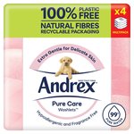 Andrex Pure Care Washlets Flushable Toilet Wipes Quad Pack