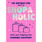 Shopaholic Birthday Card