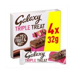 Galaxy Triple Treat Fruit & Nut Milk Chocolate Snack Bars Multipack 4x32g