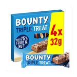 Bounty Triple Treat Fruit & Nut Milk Chocolate Snack Bars Multipack 4x32g
