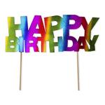 Rainbow Happy Birthday Foil Cake Topper