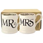 Emma Bridgewater Black Toast Mr & Mrs 1/2 Pint Mugs Boxed