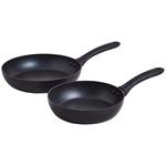 M&S Black Ali Non-Stick 2 piece Frying Pan Set, Black