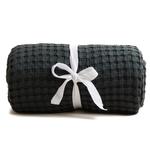 M&S Cotton Waffle Throw, One Size, Charcoal 