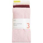 M&S Cotton Rich Tights, 0 Months-14 Years, 3 Pack, Multi