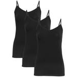 M&S Womens Cotton Rich Strappy Vests, 8-18, Black