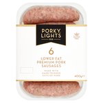 Porky Lights 6 Lower Fat Premium Pork Sausages