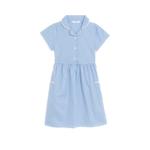 M&S Girls Pure Cotton Gingham School Dress, 4-10 Years, Light Blue