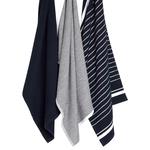 M&S Collection Set of 3 Cotton Rich Kitchen Towels One Size, Dark Grey