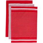 M&S Collection Set of 3 Cotton Rich Kitchen Towels One Size, Red