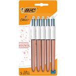 BIC 4 Colours Rose Gold Retractable Ballpoint Pens
