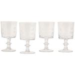 M&S Collection Set of 4 Floral Etched Wine Glasses