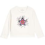 M&S Star Sequin Tee, 2-7 Years, Ivory