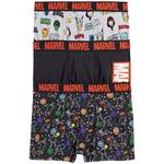M&S Boys 3 Pack Cotton Rich Marvel Trunks, 5-10 Years, Black Mix