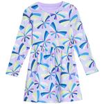 M&S Pure Cotton Butterfly Dress, 2-7 Years, Lilac Mix