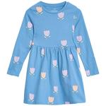 M&S Pure Cotton Floral Dress, 2-7 Years, Blue