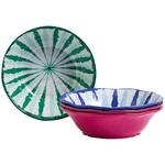 M&S Set Of 4 Ikat Brights Pasta Bowls