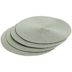 M&S Set Of 4 Round Woven Placemats, Sage