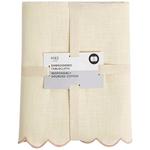 M&S Embroidered Edge Scallop Table Cloth, Natural