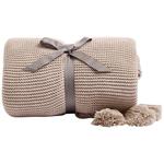 M&S Collection Knitted Tassel Throw, One Size Neutral