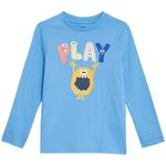 M&S Monster Graphic Top, 5-6 Y, Blue