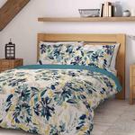 M&S Pure Cotton Watercolour Floral Bedding Set, Teal