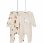 M&S Safari Sleepsuits, Newborn-3 Years, Cream