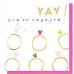 Heart Rings Engagement Card