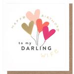 Hearts Wife Birthday Card