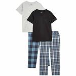 M&S Older Boys Check Pyjamas, 7-12 Years, Black