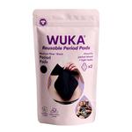 WUKA Organic Cotton Reusable Pads, Medium Flow, pack of 2 With Wash Bag