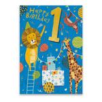 Jungle Party 1st Birthday Card