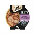 Sheba Fillets Cat Food Tray with Chicken, Shrimp and Ocean fish in Gravy