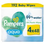 Pampers Harmonie  Aqua Plastic Free Baby Wipes X4