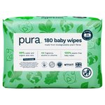 Pura Plastic Free Baby Wipes 3x60pk