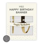 M&S Gold Happy Birthday Banner With Numbers