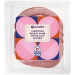 Ocado British Roast Ham Thick Cut 4 Slices No Added Water